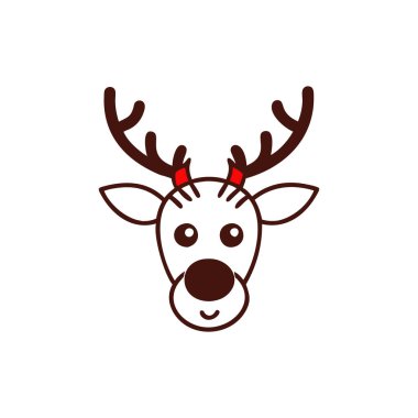 Boynuz vektör tasarımlı Noel ren geyiği