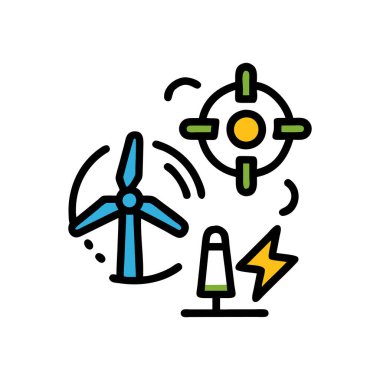 Enerji hattı simgesi vektör illüstrasyonu