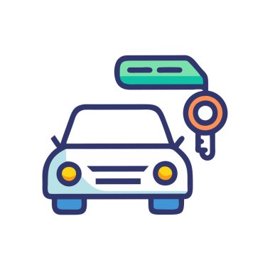 araba şarj istasyonu simgesi tam taslak biçimi