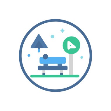 Kış ikonu renkli çizginin vektör çizimi. güzel manzara elementi park simgesi olarak da kullanılabilir.