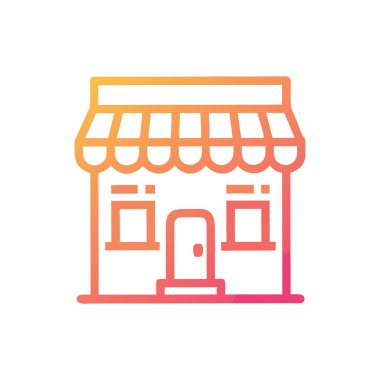 dükkan vektörü ince çizgi simgesi