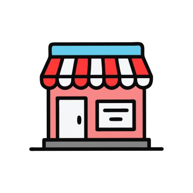 çevrimiçi depolama simgesi renk vektörü çizimi