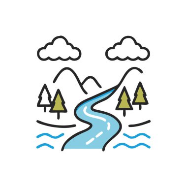 Dağ ikonu vektör içinde. Logotype