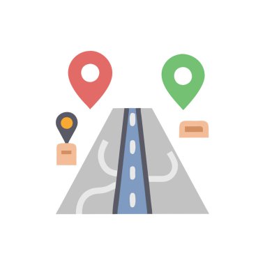 Yol haritası simgesi, izometrik 3d biçimi