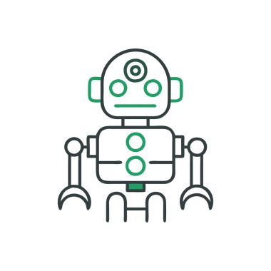 robot yassı ikon vektör çizimi