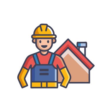 işçi evi vektör simgesi tasarımı