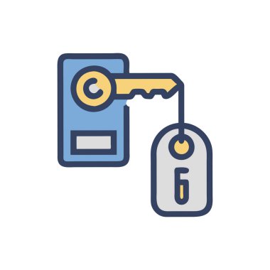 anahtar kilit ikon vektör çizim logo şablonu