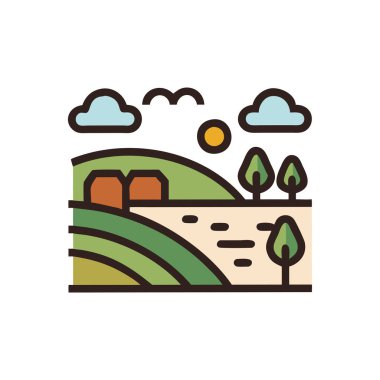 peyzaj renk vektörü simgesi