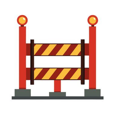 Trafik sinyal bariyeri izole vektör simgesi tasarımı