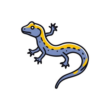 Çizgi film küçük kertenkelenin vektör çizimi