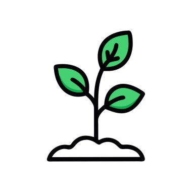 bitki vektörü düz renk simgesi