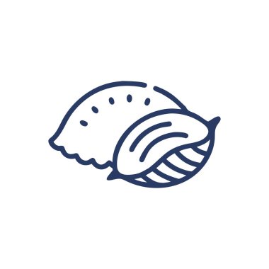 Balık hattı konsepti ikonu. Deniz ürünleri vektör illüstrasyonu doğrusal işaret, dış hat sembolü, illüstrasyon.