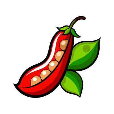 Kırmızı karikatür biberli kırmızı biber