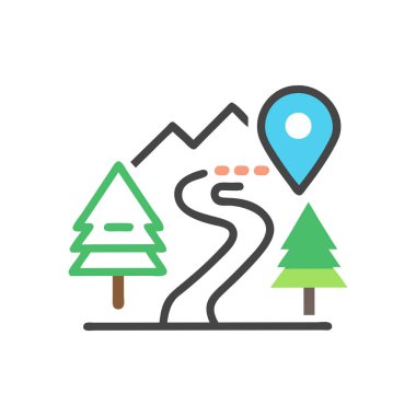 Yol yolu vektör renk çizgisi simgesi