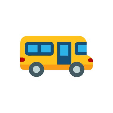 Otobüs simgesi. düz dizayn. izole resim.