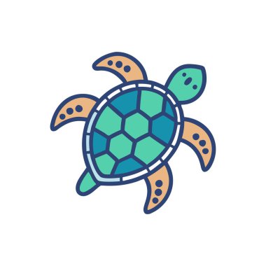 kaplumbağa vektör renk simgesi