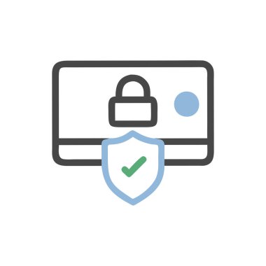 güvenlik vektörü renk çizgisi simgesi