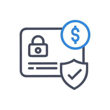 güvenli vektör çizgisi simgesi, ana çizgi işareti, beyaz arkaplan üzerinde, düzenlenebilir vuruşlar