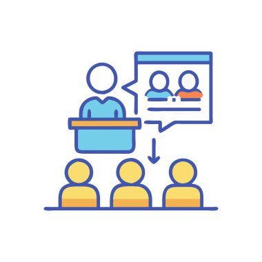 sunum vektörü düz renk simgesi