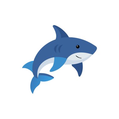 Şirin köpekbalığı, izole edilmiş vektör çizimi