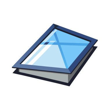 Açık kitabın izole edilmiş mavi ve siyah renginin izometrik simgesi