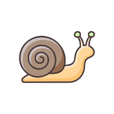 Salyangozun vektör yassı simgesi. beyaz arkaplanda izole.