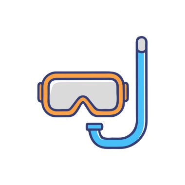 Gözlük dalış ikonu vektörü. izole sınır işareti