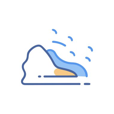 Dağ manzarası simgesi, vektör illüstrasyonu