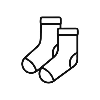 Çorapların vektör çizimi, çorap çizgisi simgesi, basit ve düzenlenebilir
