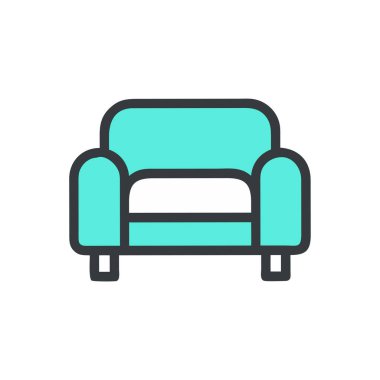 Koltuk simgesi, vektör illüstrasyonu