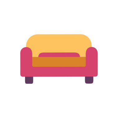 koltuk vektör simgesi. Kanepe için ikon vektör illüstrasyonu. Web tasarımı.