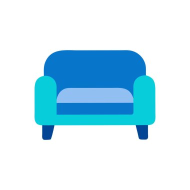 Koltuk vektör simgesi. Düz vektör sembolü. 10 saniye..