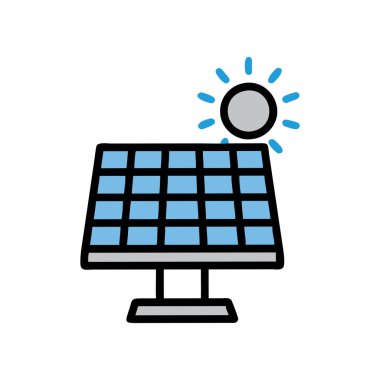 Güneş paneli ikon vektör illüstrasyonu