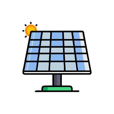 güneş paneli vektör renk simgesi