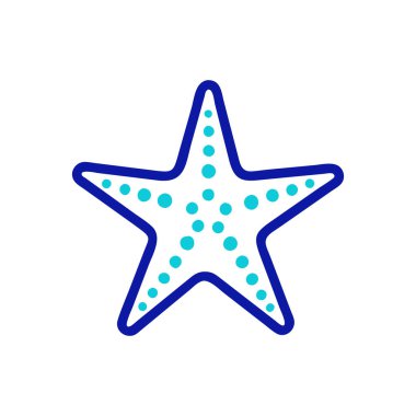 denizyıldızı ikonu. Beyaz arka planda deniz yıldızı simgesi. Mavi yıldız. denizyıldızı. vektör
