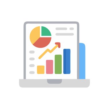 iş ve finans düz renkli simge.