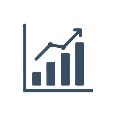 Şeffaf bir arkaplanda iş grafik vektörü simgesi.