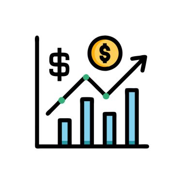 iş ve finans düz vektör simgesi.