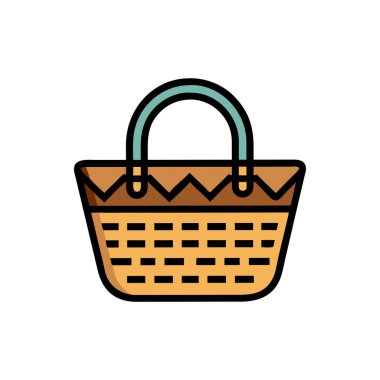 Alışveriş sepeti simgesi, vektör illüstrasyonu