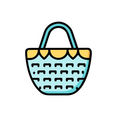 el çantası doldurulmuş vektör renk simgesi