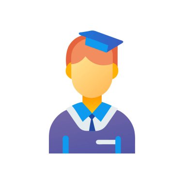 mezuniyet simgesi, vektör illüstrasyonu