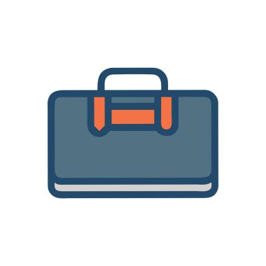 Beyaz arkaplanda evrak çantası vektör çizgisi simgesi