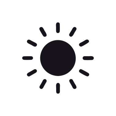 Güneş vektörü düz simgesi