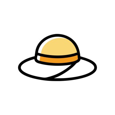 Beach hat tarzı simge vektör tasarımı