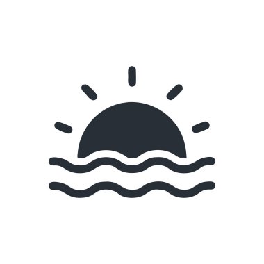 web ve mobil uygulaması tasarımı, güneş logo kavramı için beyaz arka plan üzerinde izole güneş simge vektör