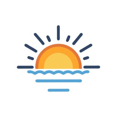 güneş ve güneş ikonu vektör illüstrasyon grafik tasarımı