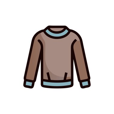 Çizgi film süveter simgesinin renk vektör çizimi