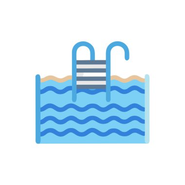 plaj vektörü düz renk simgesi