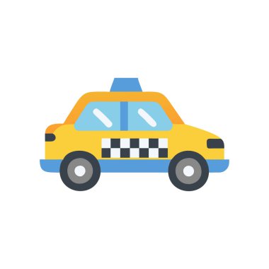Taksi simge vektör web ve mobil uygulaması tasarımı, taksi logo kavramı için izole üzerinde beyaz arka plan