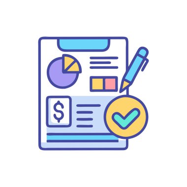 iş muhasebe vektör simgesi ince çizgi biçiminde